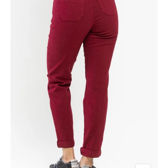 Judy Blue Running Errands High-Rise Denim Joggers - Cabernet - Size 11/30 - Picture 3 of 6